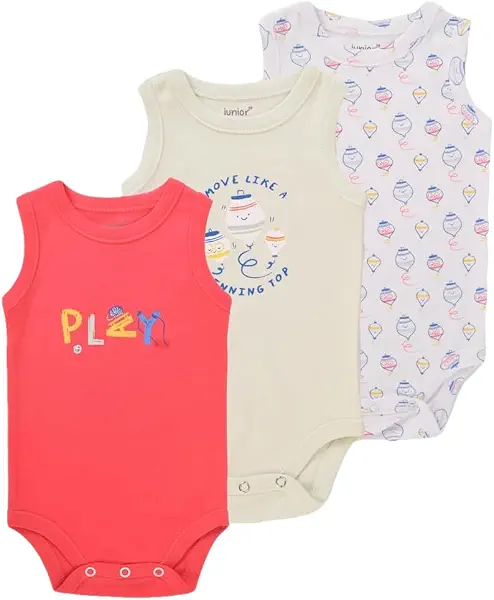 سعر ومواصفات junior Unisex Sleeveless Printed Bodysuit - 7213 Baby & Toddler Underwear Set (pack of 3) (B0DHSHQ558) على Amazon EG