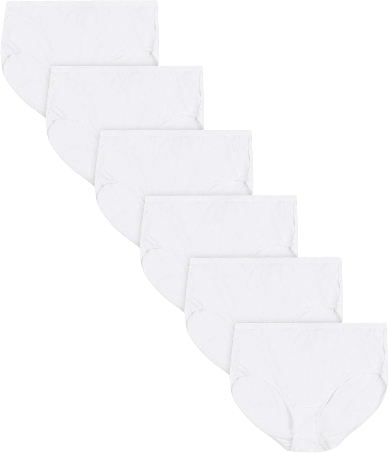 سعر ومواصفات JUST MY SIZE Women's JMS Cool Comfort Cotton Brief 6-Pack, White, XXXXX-Large (B0867PCFGL) على Amazon EG