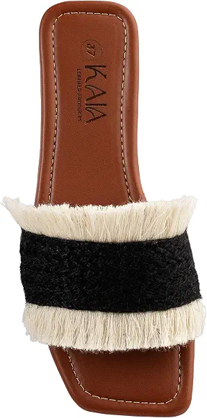 سعر ومواصفات KAIA womens Kaia.ruffles-two-toned-slipper for women Sandal (B0D63K7N1M) على Amazon EG