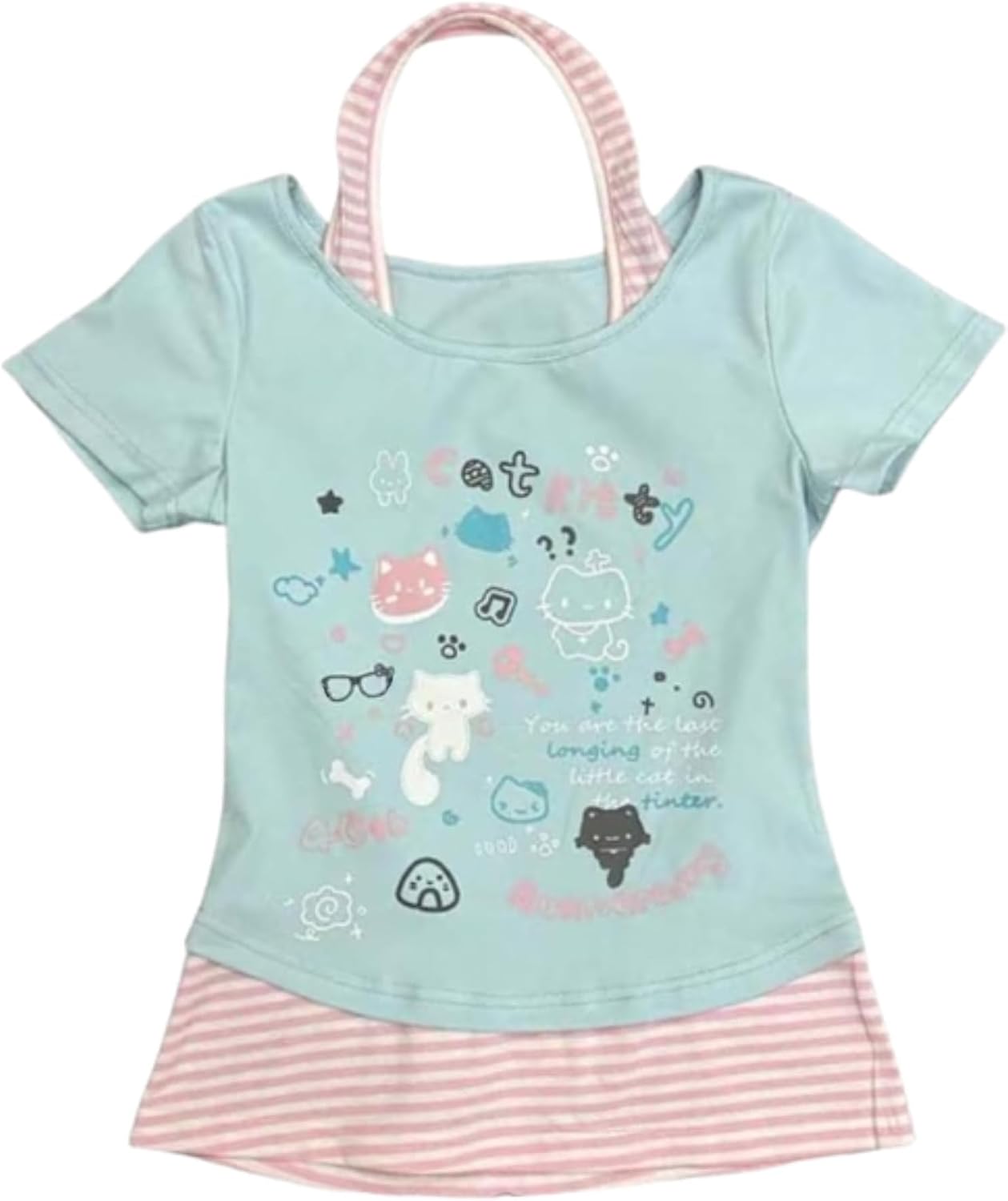 سعر ومواصفات Kawaii Cutecore Harajuku Vintage Y2k 2000s Tops Summer Goth Emo Alt Short Sleeve Graphic Tee (B0FJ1YF1PK) على Amazon EG