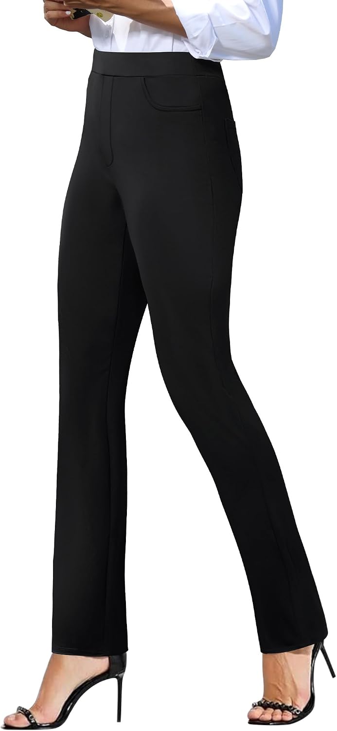 سعر ومواصفات keriffe Women's Stretchy Yoga Dress Pants High Waisted Straight Leg Casual Work Business Office Slacks 4 Pockets (B0FF52KCMZ) على Amazon EG