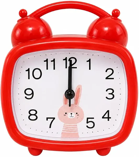 سعر ومواصفات Kids Design Analog Alarm Clock,Cute Silent Bedside Clock for Bedroom & Study Desk - Red - A1-865 (B0H18D5PSH) على Amazon EG