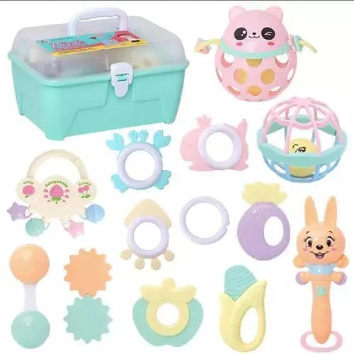 سعر ومواصفات KIDSZONE 11PCS Baby Rattles 0-6 Months, Baby Teething Toys with Storage Case, Infant Toys 0-3-6-12 Months, Baby Girl Toys, Best Newborn Christmas Gift for Babies Infants Boy Girl (B0F942KXC3) على Amazon EG