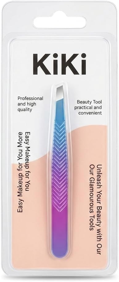 سعر ومواصفات KiKi Professional Slant Tip Eyebrow Tweezers, Precision Stainless Steel Hair Removal Tweezers for Eyebrows, Facial Hair, Ingrown Hair & Makeup Grooming Beauty Tool for Women & Men (B0HBWFMHFS) على Amazon EG