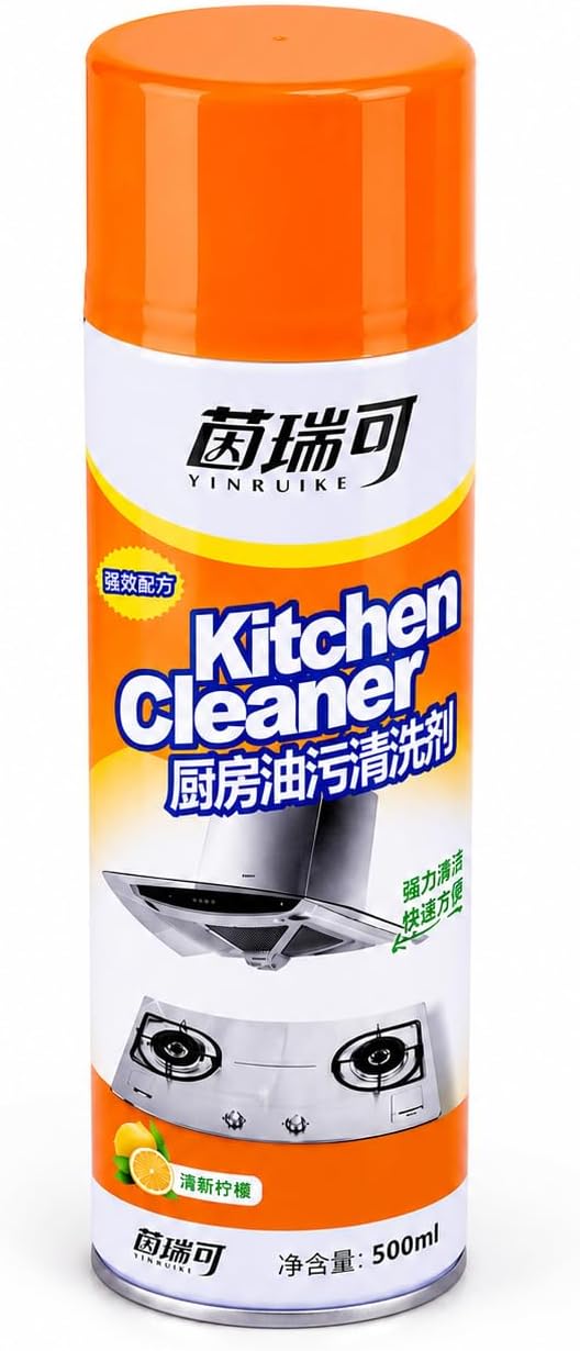 سعر ومواصفات Kitchens Clean Foam Degreaser Spray 500ml, Heavy Duty Grease Remover for Stoves, Ovens, Cookware, Kitchen Tiles & Household Surfaces, Fast Cleaning Foam with Fresh Lemon Fragrance (Pack (1 piece)) (B0H4BRMPND) على Amazon EG
