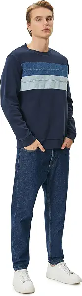 سعر ومواصفات KOTON mens Cloth Detail Long Sleeve Crew Neck Sweatshirt (B0CRFXLQ1T) على Amazon EG