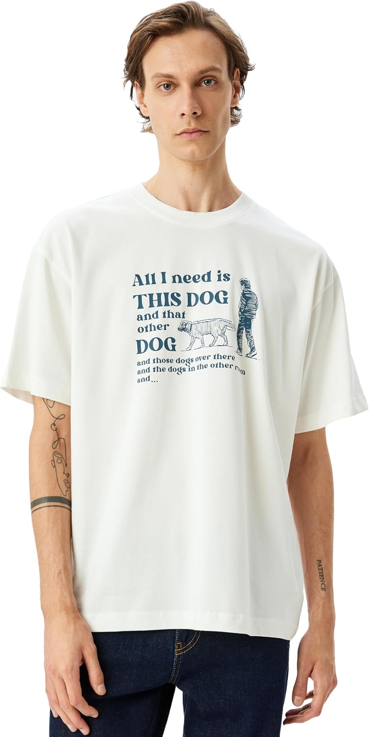 سعر ومواصفات كوتون KOTON Mens Oversized Printed T-Shirt Modern (pack of 1) (B0DZ2QWZ4J) على Amazon EG