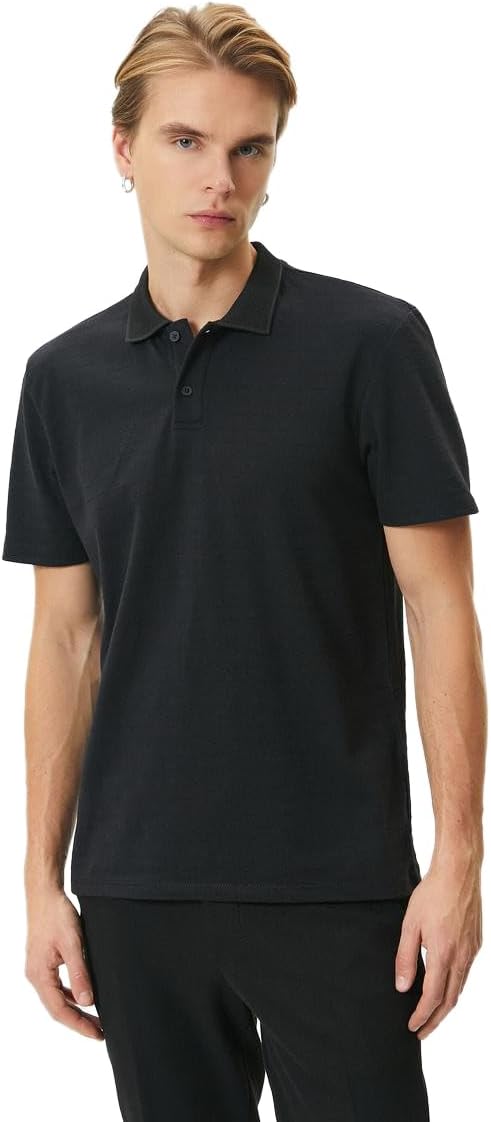 سعر ومواصفات KOTON Mens Polo Neck Short Sleeve Buttoned Detail Tshirt (B0CM9MFJ1C) على Amazon EG