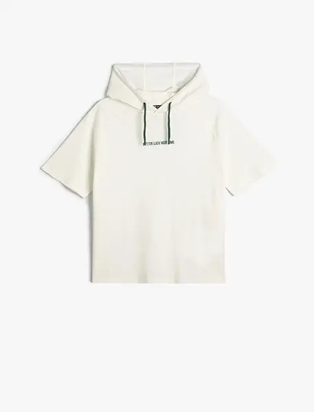سعر ومواصفات KOTON mens Slogan Printed Hooded Tshirt (B0D33TFGYG) على Amazon EG