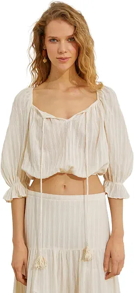 سعر ومواصفات KOTON Womens BLOUSE Long Sleeve WOVEN TOPS (pack of 1) (B0CNS91W44) على Amazon EG