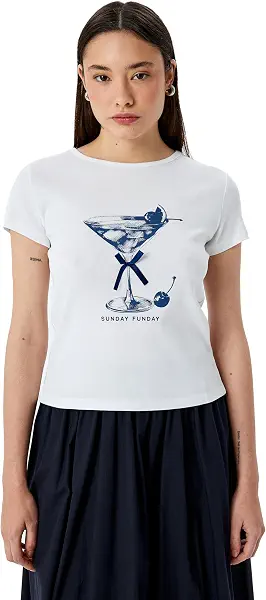 سعر ومواصفات KOTON Womens Bowtie T-Shirt Modern (B0DT9FXYLB) على Amazon EG