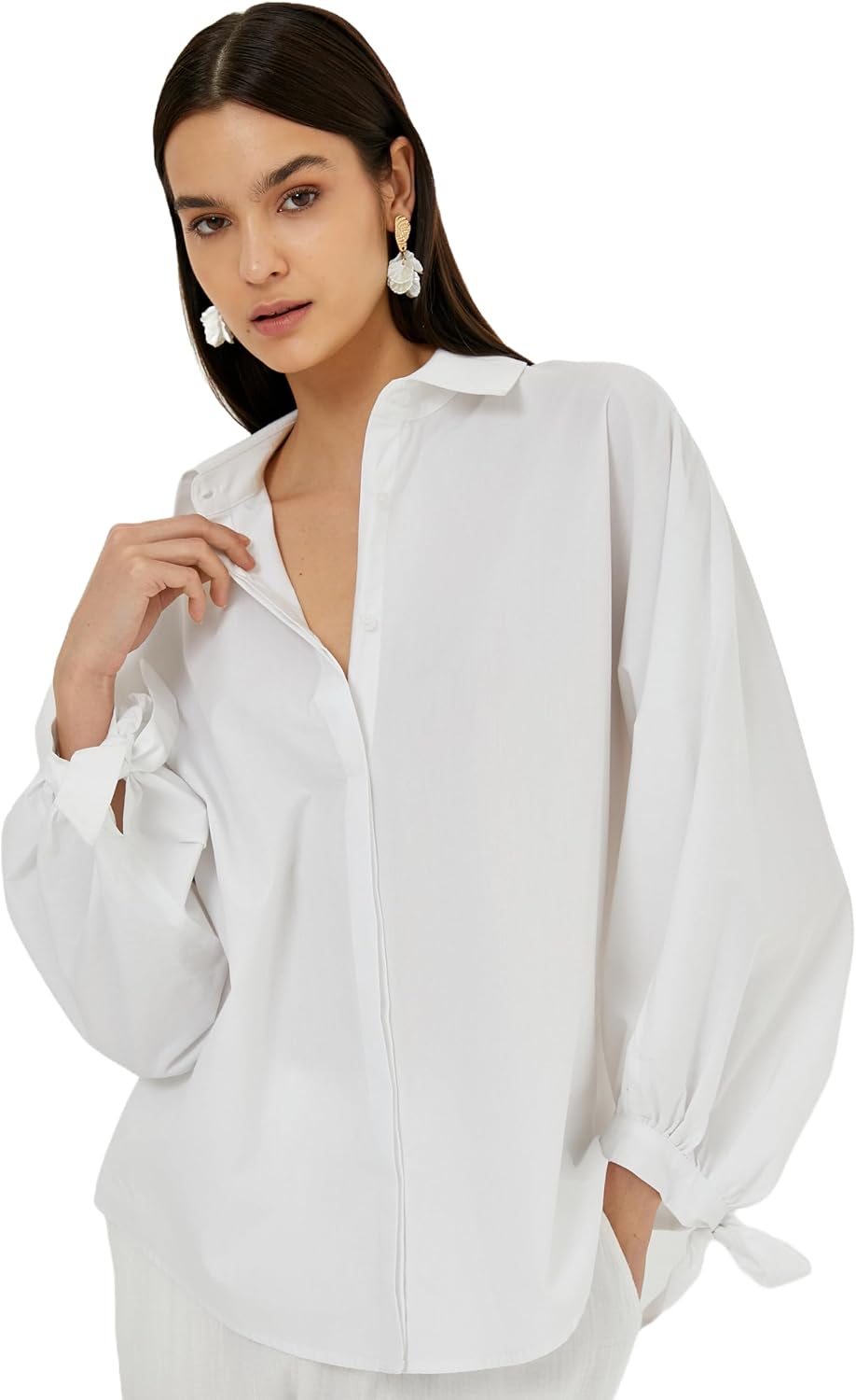 سعر ومواصفات KOTON womens Buttoned Puff Sleeve Shirt (B0CTWW1HPZ) على Amazon EG