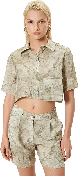 سعر ومواصفات KOTON Womens SHIRTS SS WOVEN TOPS (pack of 1) (B0DFCS33M5) على Amazon EG
