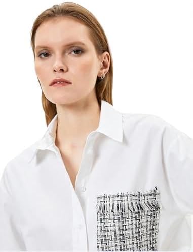 سعر ومواصفات كوتون KOTON womens Tweed Detail Buttoned Long Sleeve Shirt (B0CSTCL5QW) على Amazon EG