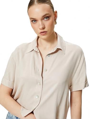 سعر ومواصفات KOTON womens Viscose Buttoned Classic Neck Crop Shirt (B0CV5PGS4C) على Amazon EG