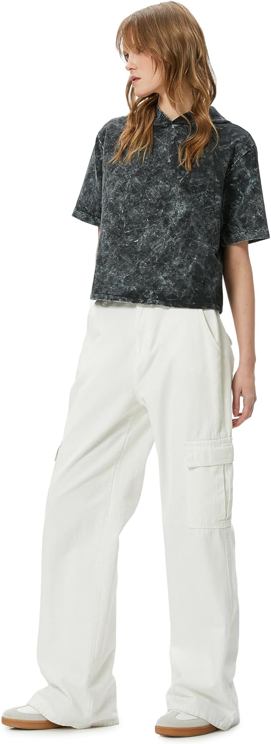 سعر ومواصفات كوتون KOTON womens Wash Effect Short Sleeve Hooded Sweatshirt (B0CSTDFTQZ) على Amazon EG