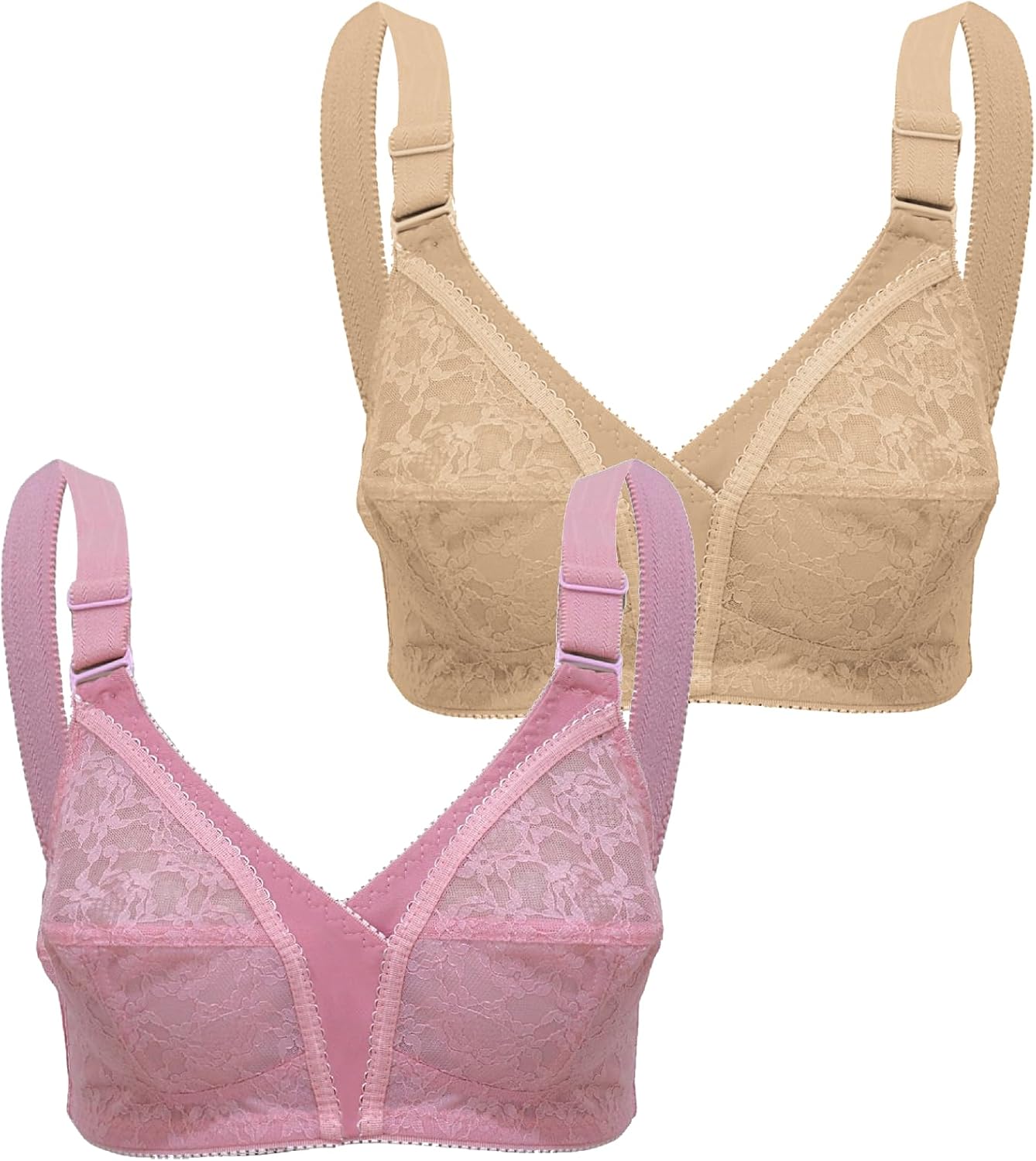 سعر ومواصفات Lasso Set Of 2 Pieces Super Support Bra Cup B With Lace For Women-Rose&Beige-40 EU (B0HJD5BSRB) على Amazon EG