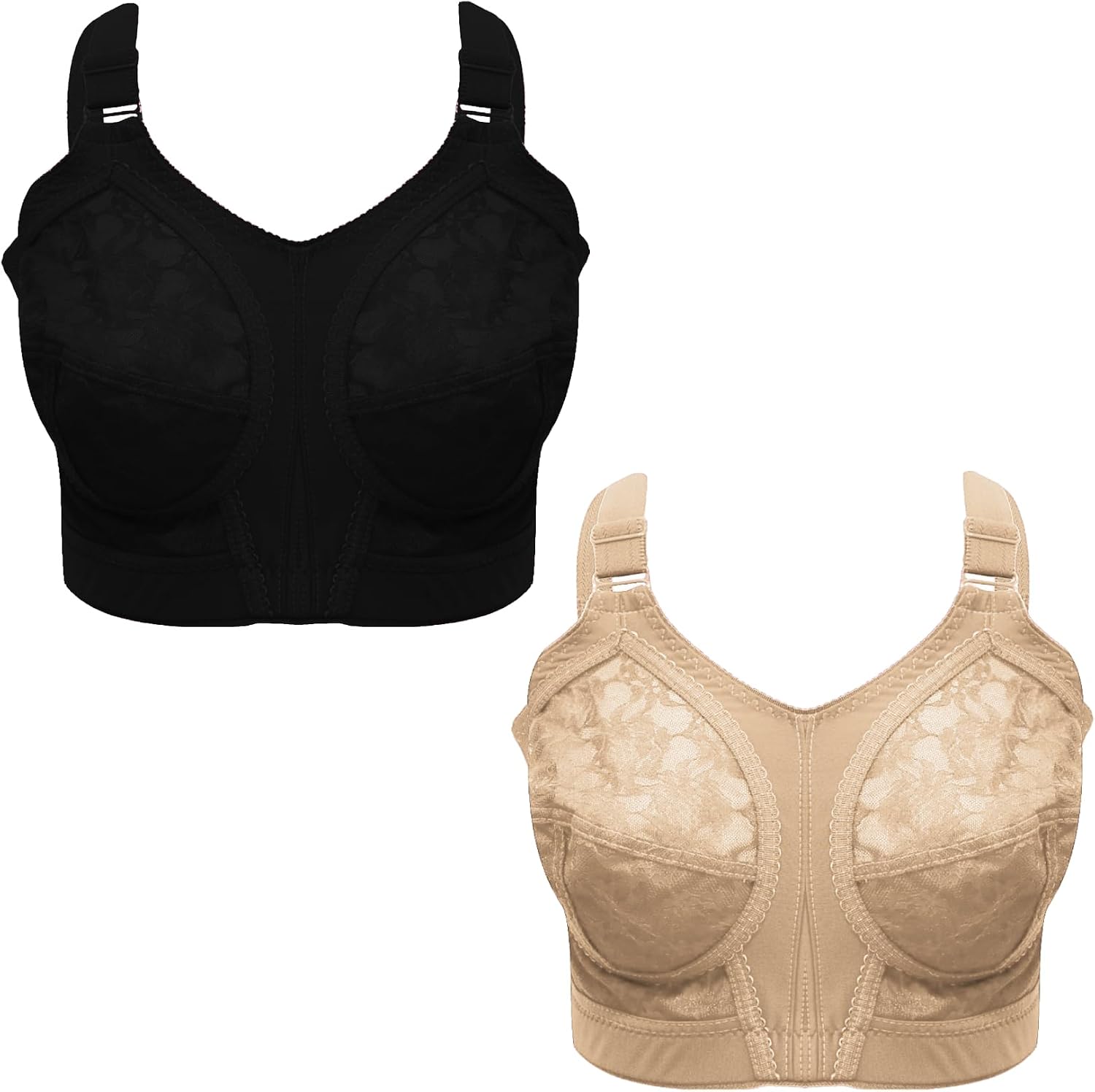سعر ومواصفات Lasso Set Of 2 Pieces Ultra Support Bask Bra Cup D For Women-Black&Beige-36 EU (B0HJD3JZY6) على Amazon EG
