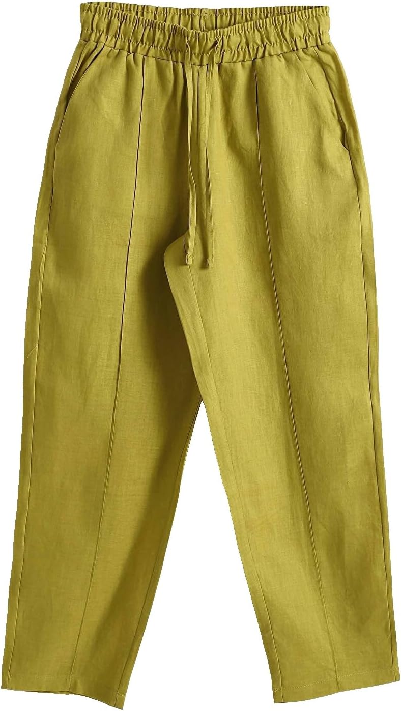 سعر ومواصفات LC WAIKIKI 100% Linen Women'S Elastic Waist Trousers 34 Green (B0HKTL41RD) على Amazon EG