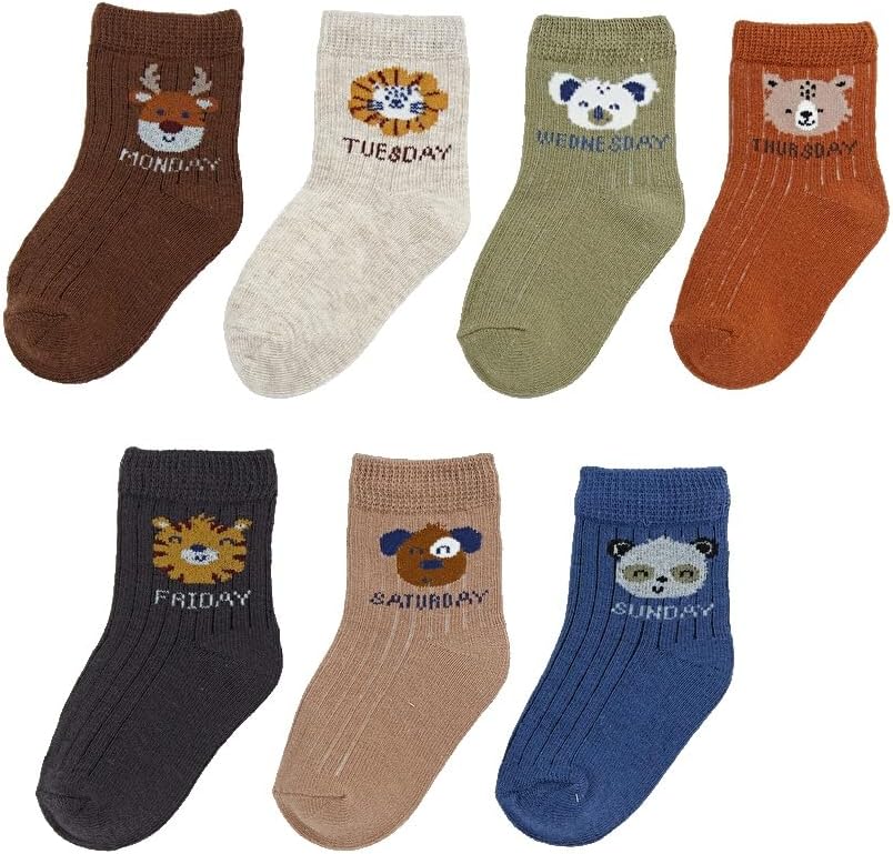 سعر ومواصفات LC WAIKIKI Animal Printed Baby Boys' Ankle Socks 7 Pack 23-26 (3-4 Years) Brown (B0HL6NH3RM) على Amazon EG