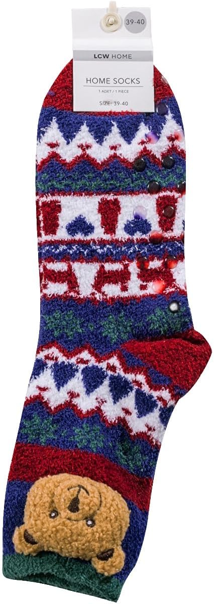 سعر ومواصفات LC WAIKIKI Bear Teddy Embroidered Women'S Homewear Sock (B0HKSVNJ16) على Amazon EG