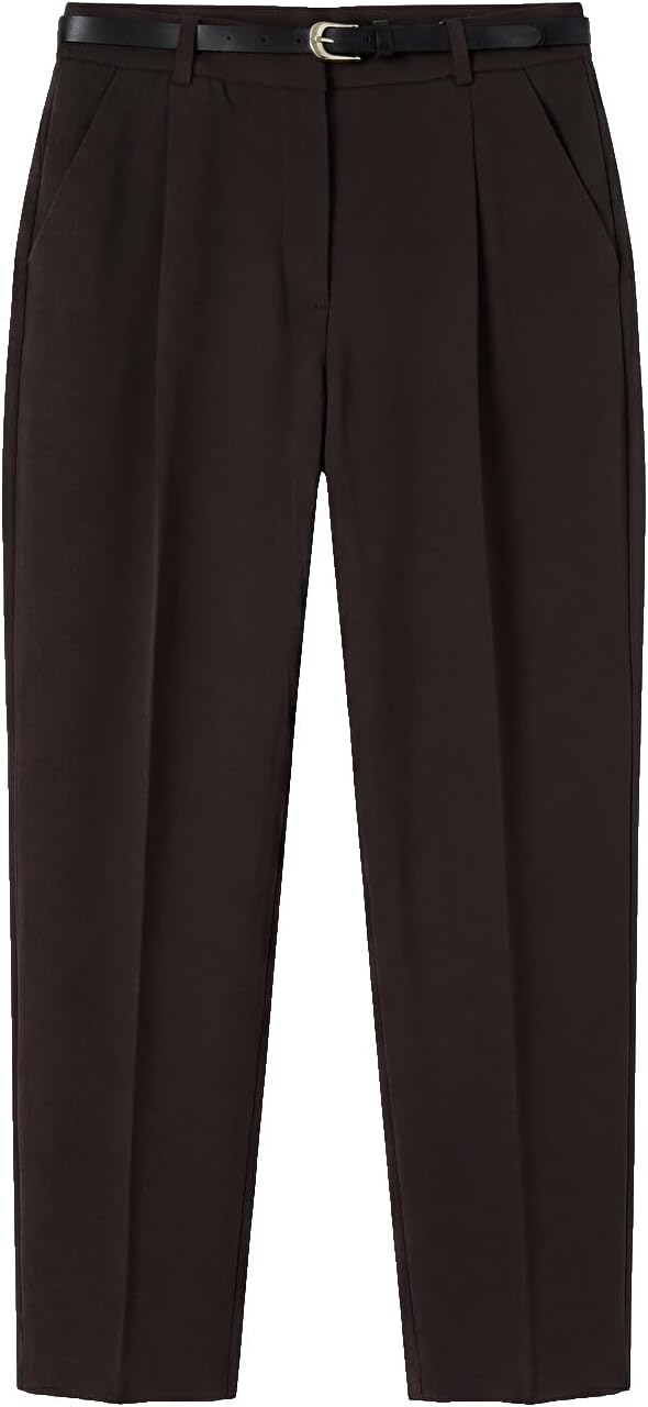 سعر ومواصفات LC WAIKIKI Belted Cigarette Women'S Pleated Tailored Trousers 38 Brown (B0HKTF1TS8) على Amazon EG