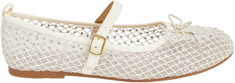 سعر ومواصفات LC WAIKIKI Bow Embroidered Stone Embellished Girls' Ballet Flats 33 Ecru (B0HKV1FRWL) على Amazon EG