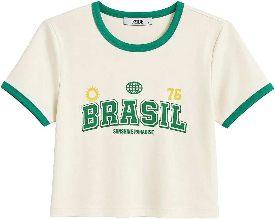 سعر ومواصفات LC WAIKIKI Brazil Printed Women'S Crop Xs Yellow (B0HKT145PG) على Amazon EG