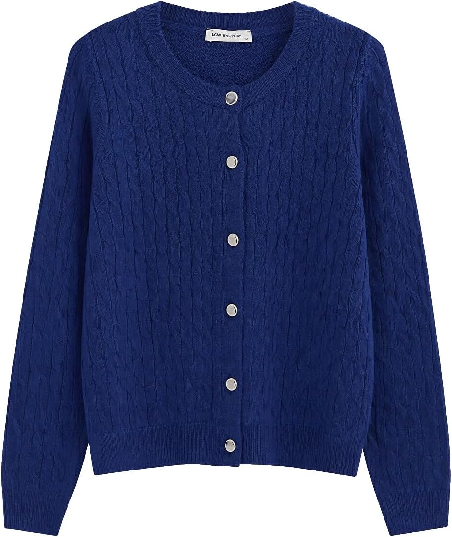 سعر ومواصفات LC WAIKIKI Cable Knit Patterned Women'S Knitwear Cardigan 2Xl Blue (B0HKTHBC3N) على Amazon EG