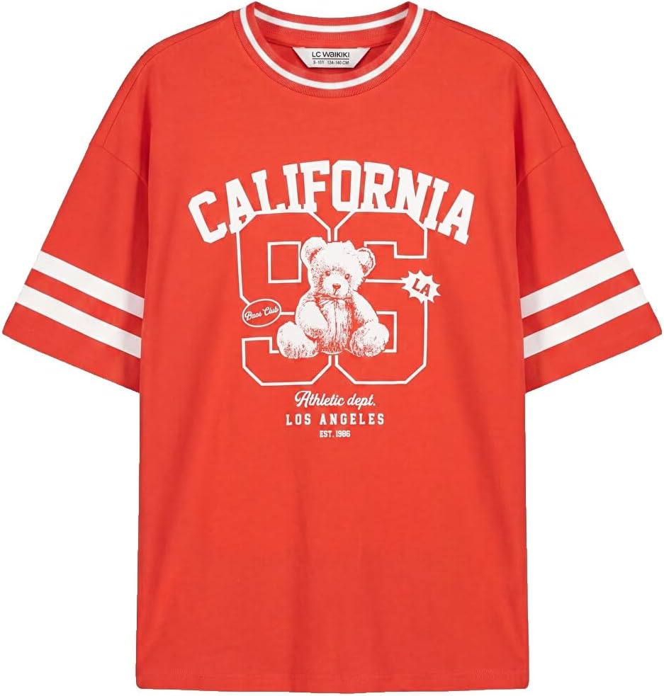 سعر ومواصفات LC WAIKIKI Crew Neck California Printed Girls' T-Shirt 13-14 Years Red S6KK57Z4-HBH-13-14 Years-8685003335902 (B0HKSYKMNJ) على Amazon EG