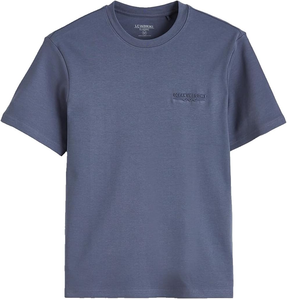 سعر ومواصفات LC WAIKIKI Crew Neck Embroidered Loose Fit Interlock Men'S T-Shirt L Indigo (B0HKT5NQJ1) على Amazon EG