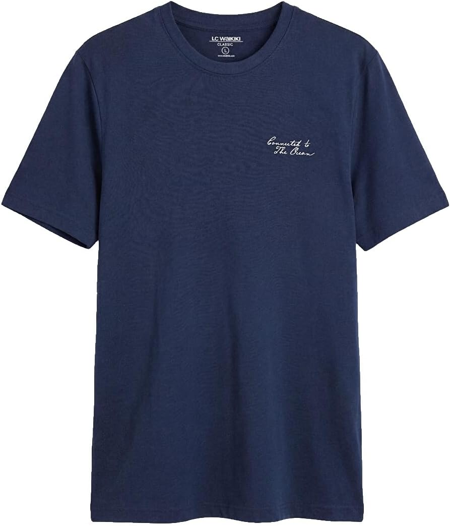 سعر ومواصفات LC WAIKIKI Crew Neck Embroidered Men'S T-Shirt Xl Navy (B0HKSYTH95) على Amazon EG