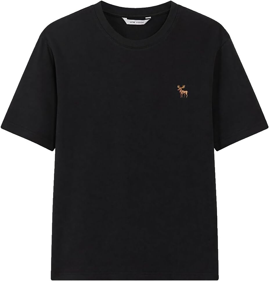 سعر ومواصفات LC WAIKIKI Crew Neck Embroidered Men'S T-Shirt L Black (B0HKT38B87) على Amazon EG