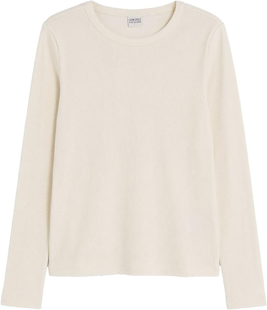 سعر ومواصفات LC WAIKIKI Crew Neck Girls' Ribbed T-Shirt (B0HJVZVNHC) على Amazon EG