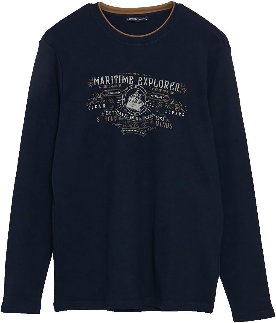 سعر ومواصفات LC WAIKIKI Crew Neck Long Sleeve Printed Men'S Sweatshirt S Navy (B0HKSVZ2VB) على Amazon EG