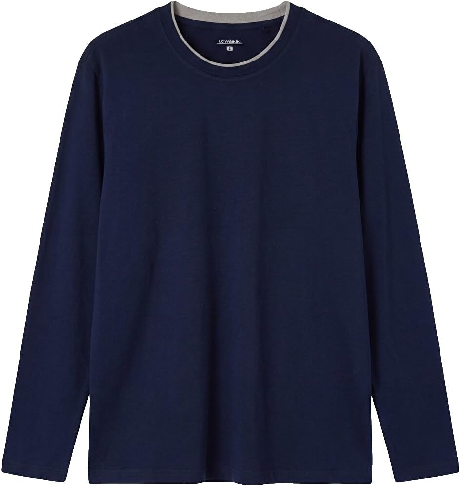 سعر ومواصفات LC WAIKIKI Crew Neck Long Sleeve Men'S Pyjamas Top L Navy (B0HKT1GXHK) على Amazon EG