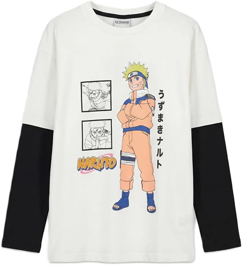 سعر ومواصفات LC WAIKIKI Crew Neck Naruto Printed Boys' T-Shirt 13-14 Years White (B0HKT3CHMY) على Amazon EG