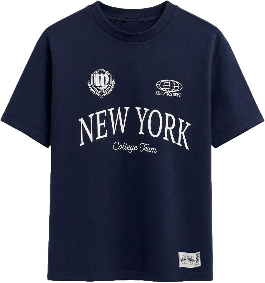 سعر ومواصفات LC WAIKIKI Crew Neck Nyc Printed Men'S T-Shirt 8-9 Years Navy (B0HKSQWY96) على Amazon EG
