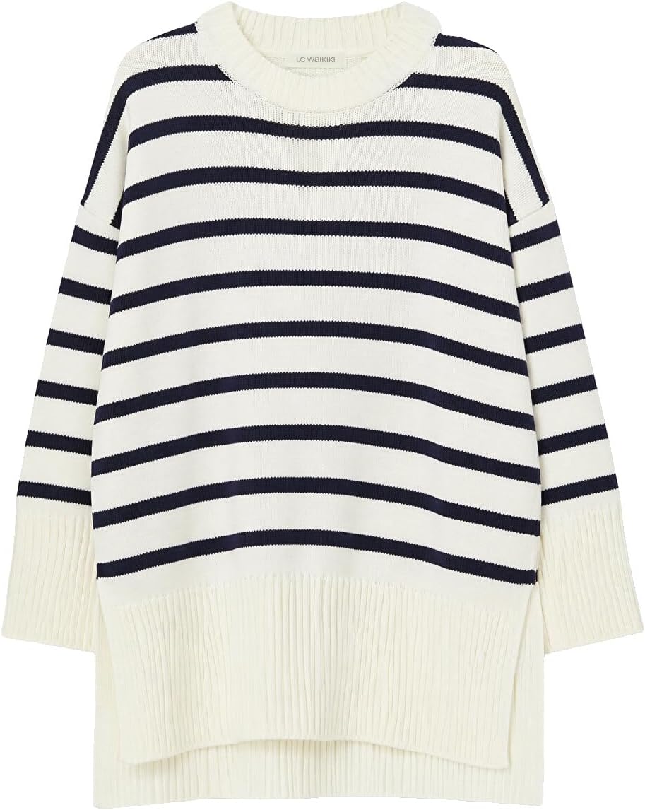 سعر ومواصفات LC WAIKIKI Crew Neck Oversize Women's Knitwear Sweater M Navy (B0HJT17ZBJ) على Amazon EG