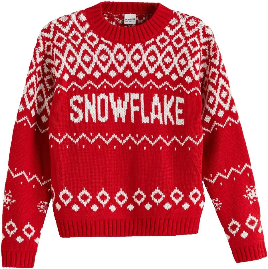 سعر ومواصفات LC WAIKIKI Crew Neck Patterned Girls' Knitwear Sweater 12-13 Years Red W5H154Z4-MMQ-12-13 Years-8684690079076 (B0HKT3QW7B) على Amazon EG