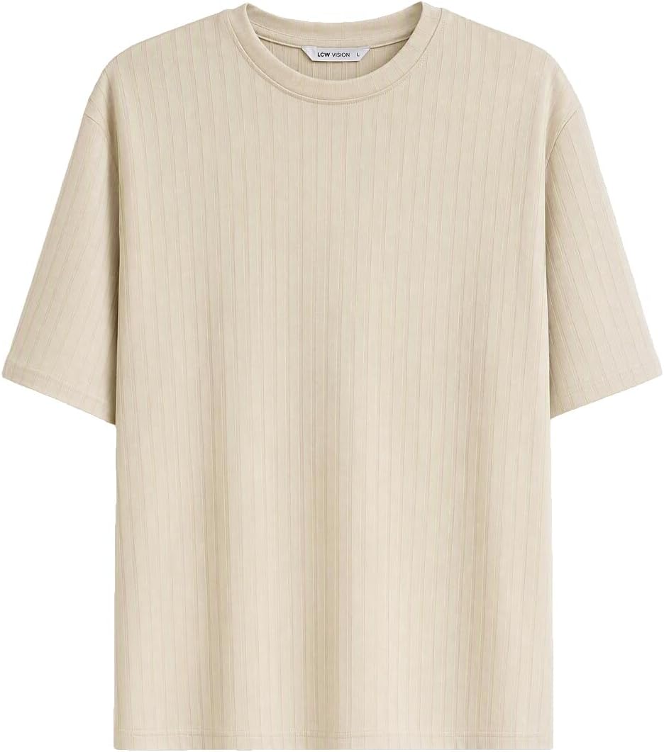 سعر ومواصفات LC WAIKIKI Crew Neck Plain Textured Men'S T-Shirt L Beige (B0HKSZBQGH) على Amazon EG