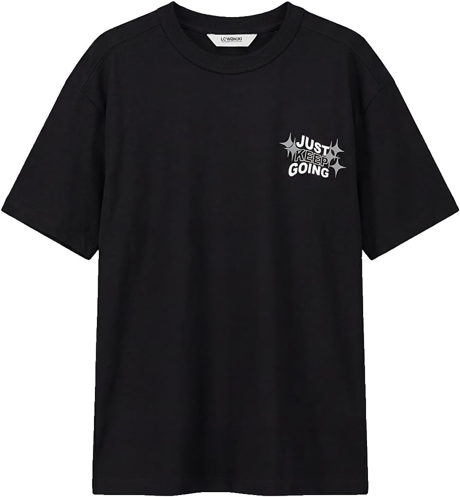 سعر ومواصفات LC WAIKIKI Crew Neck Printed Boys' T-Shirt 8-9 Years Black (B0HKSZ348Z) على Amazon EG