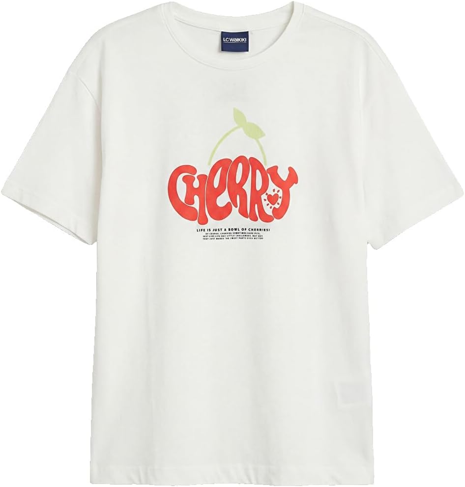 سعر ومواصفات LC WAIKIKI Crew Neck Printed Girls' 2 Pack T-Shirt 13-14 Years Ecru (B0HKSY5TJL) على Amazon EG