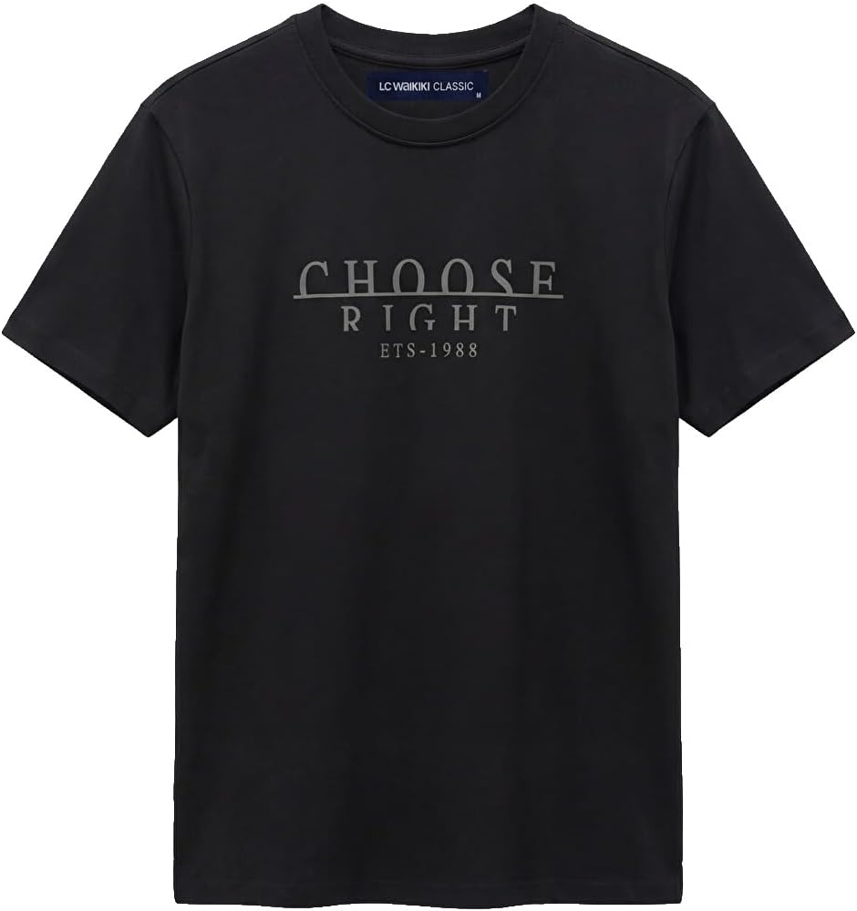 سعر ومواصفات LC WAIKIKI Crew Neck Printed Men'S T-Shirt M Black W56859Z8-CVL-M-8684684647076 (B0HKSYVL2L) على Amazon EG