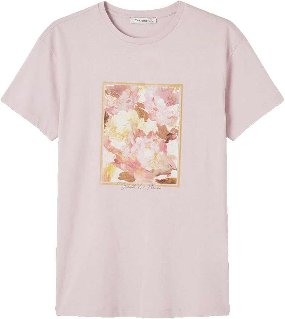 سعر ومواصفات LC WAIKIKI Crew Neck Printed Women'S T-Shirt S Lilac (B0HKSVGX81) على Amazon EG