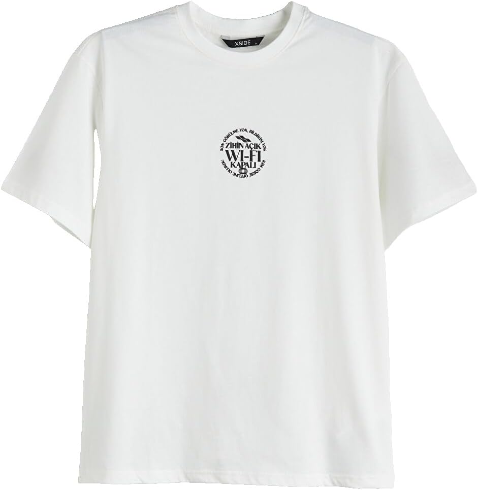 سعر ومواصفات LC WAIKIKI Crew Neck Slogan Printed Jersey Men'S T-Shirt L White (B0HKSZSFPJ) على Amazon EG