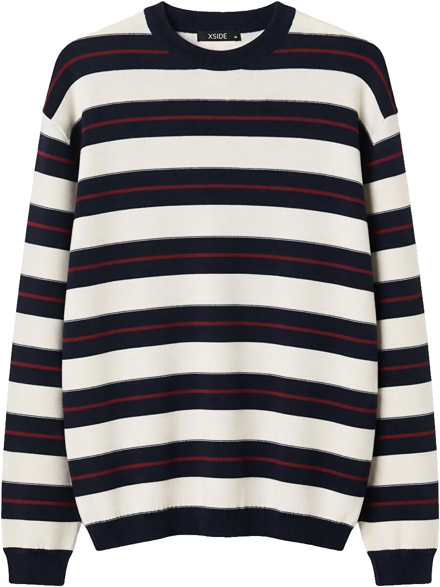 سعر ومواصفات LC WAIKIKI Crew Neck Striped Knitwear Men'S Sweater L Navy (B0HKST86S1) على Amazon EG