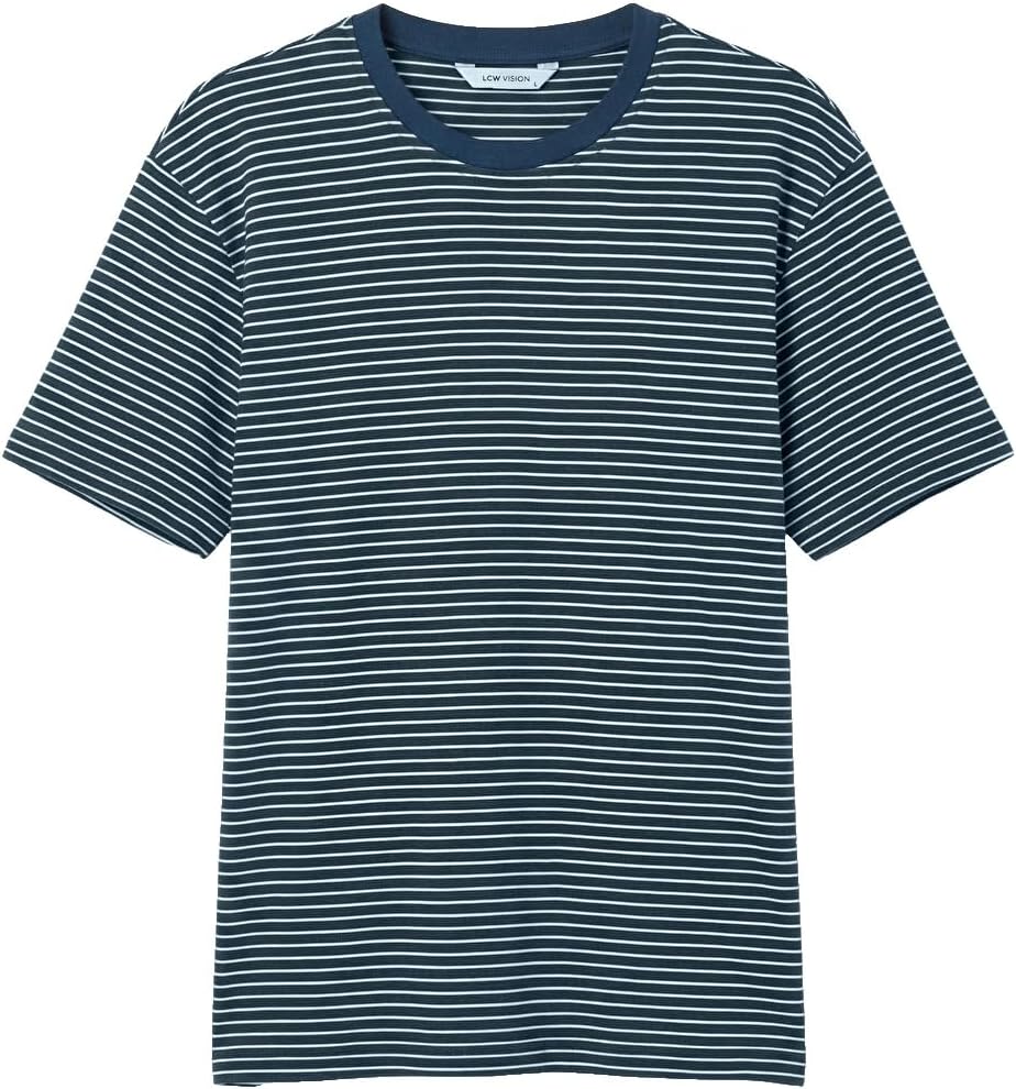 سعر ومواصفات LC WAIKIKI Crew Neck Striped Men'S T-Shirt L Blue (B0HKT2BN3M) على Amazon EG
