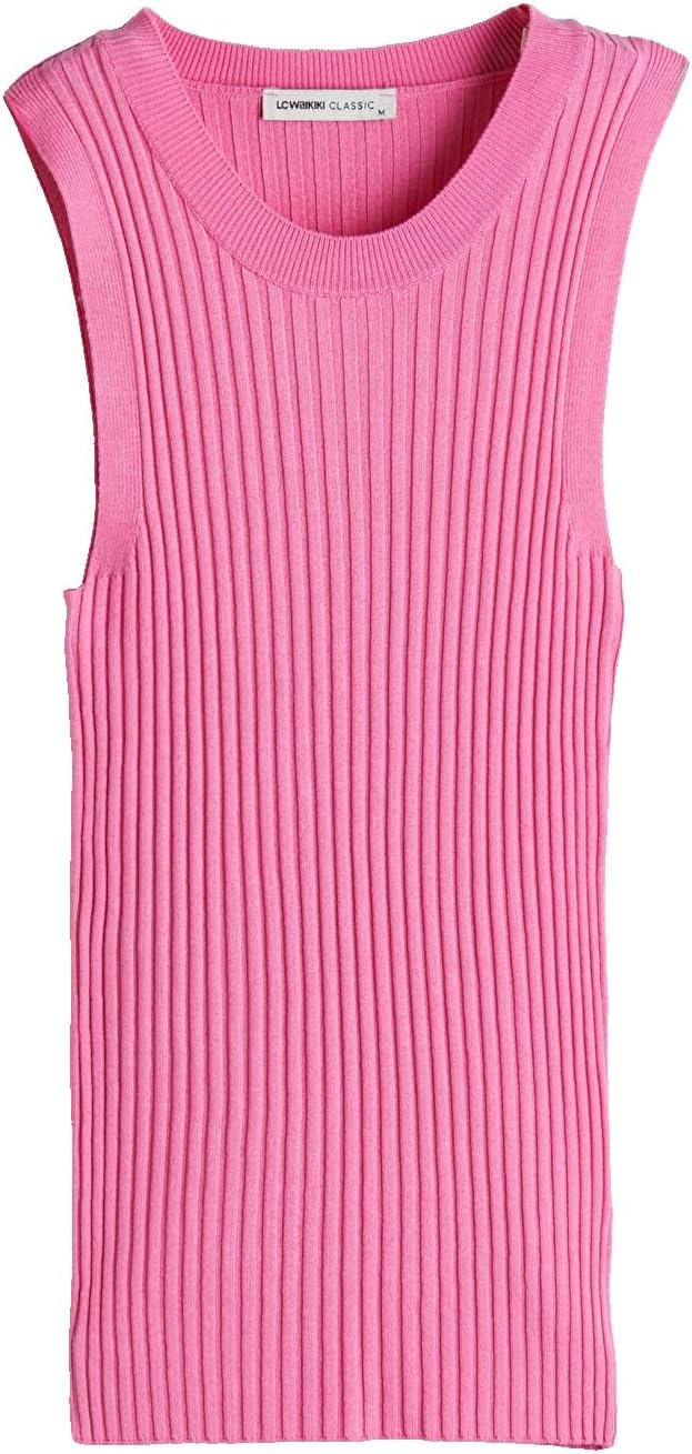سعر ومواصفات LC WAIKIKI Crew Neck Women'S Knitwear Tank Top M Pink (B0HKSZVBV8) على Amazon EG