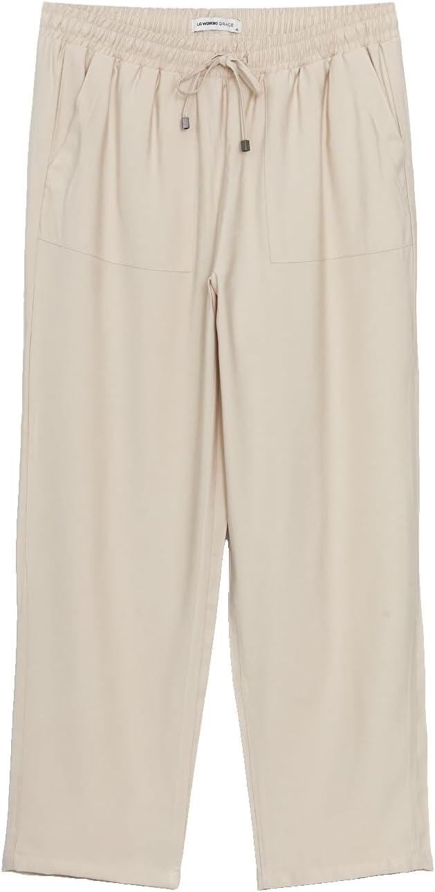 سعر ومواصفات LC WAIKIKI Elastic Waist Carrot Fit Women'S Trousers 44 Ecru (B0HKSY3LFK) على Amazon EG